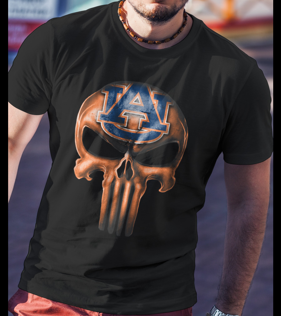 Auburn Tigers Punisher Skull T-Shirt