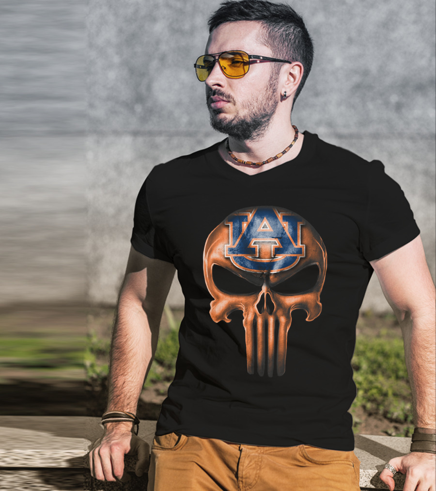 Auburn Tigers Punisher Skull T-Shirt