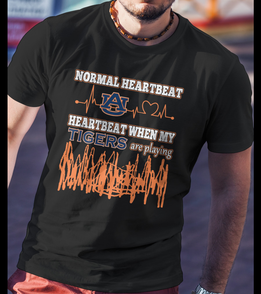 Normal Heartbeat Auburn Heartbeat When My Tigers Are Playing T-Shirt