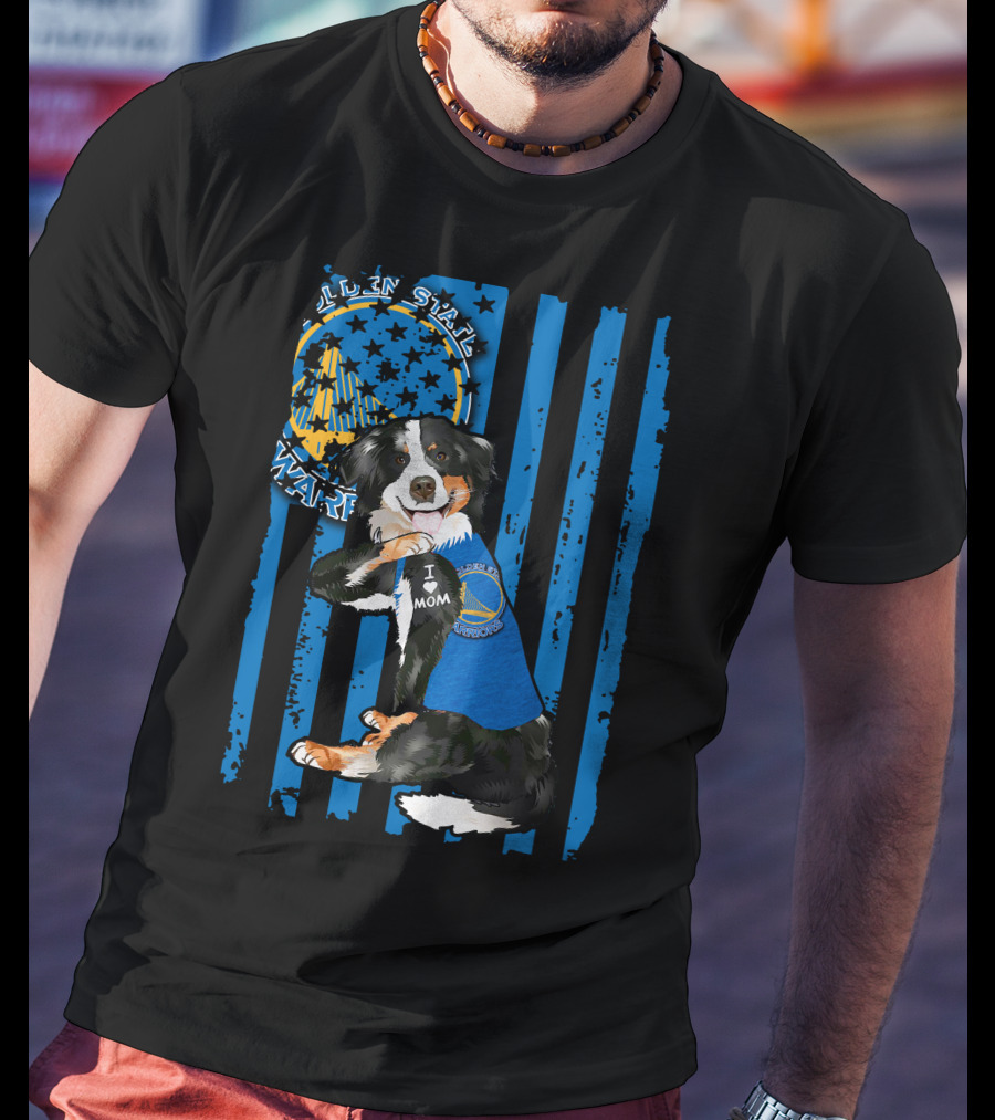 Border Collie I Mom Golden State Warriors T-Shirt