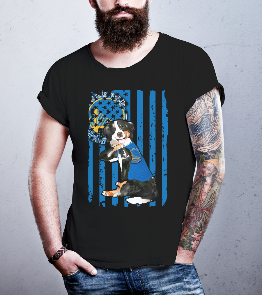 Border Collie I Mom Golden State Warriors T-Shirt