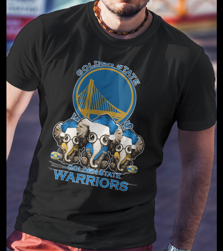 Golden State Warriors Xmas Elephan Trio T-Shirt