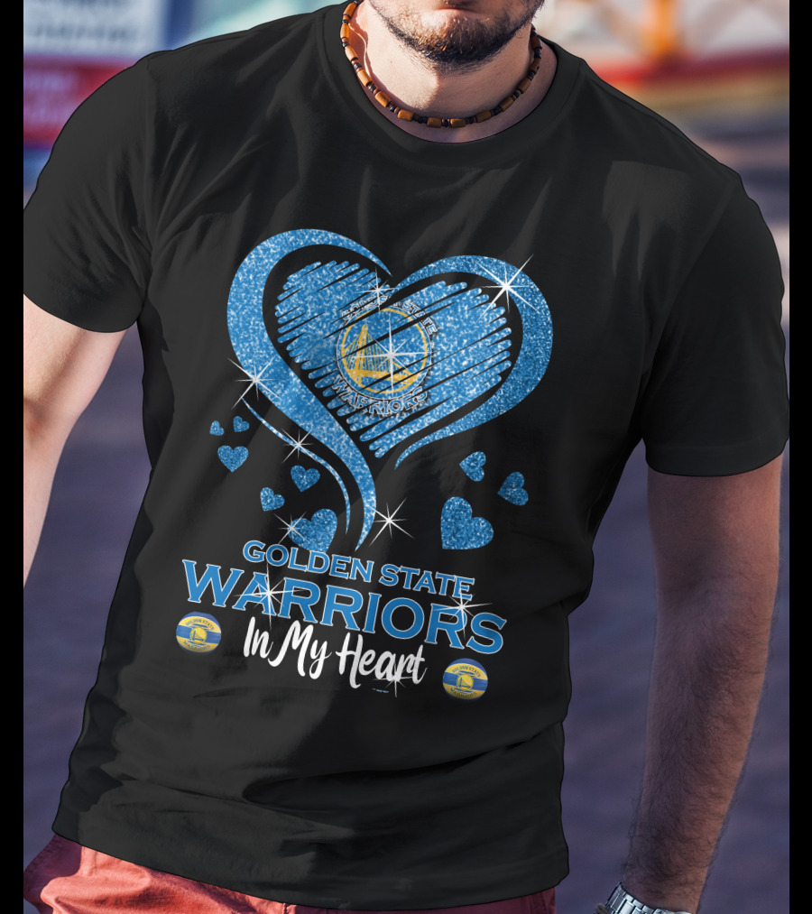 Golden State Warriors In My Heart Sparkling Love T-Shirt