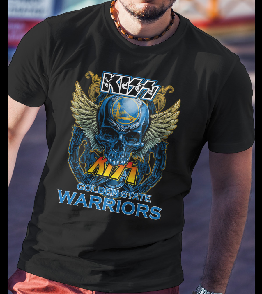 KISS Golden State Warriors Skull T-Shirt