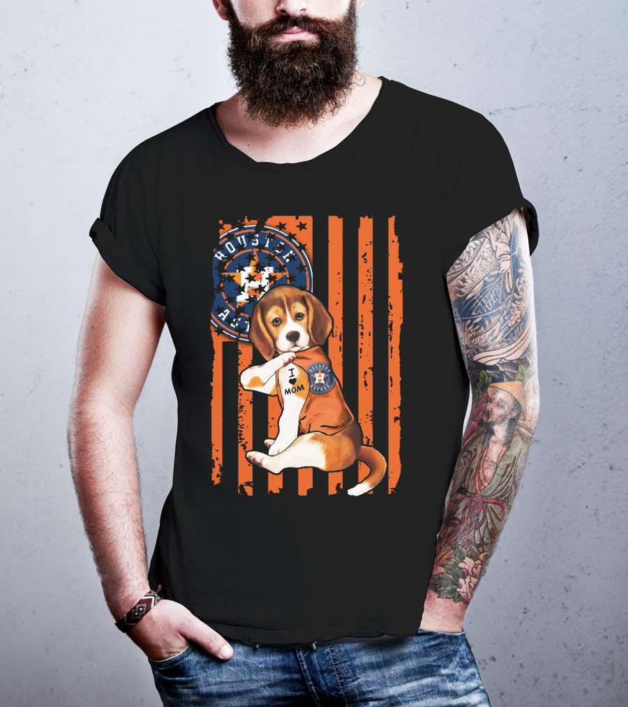 Houston Astros Beagle I Love Mom T-Shirt