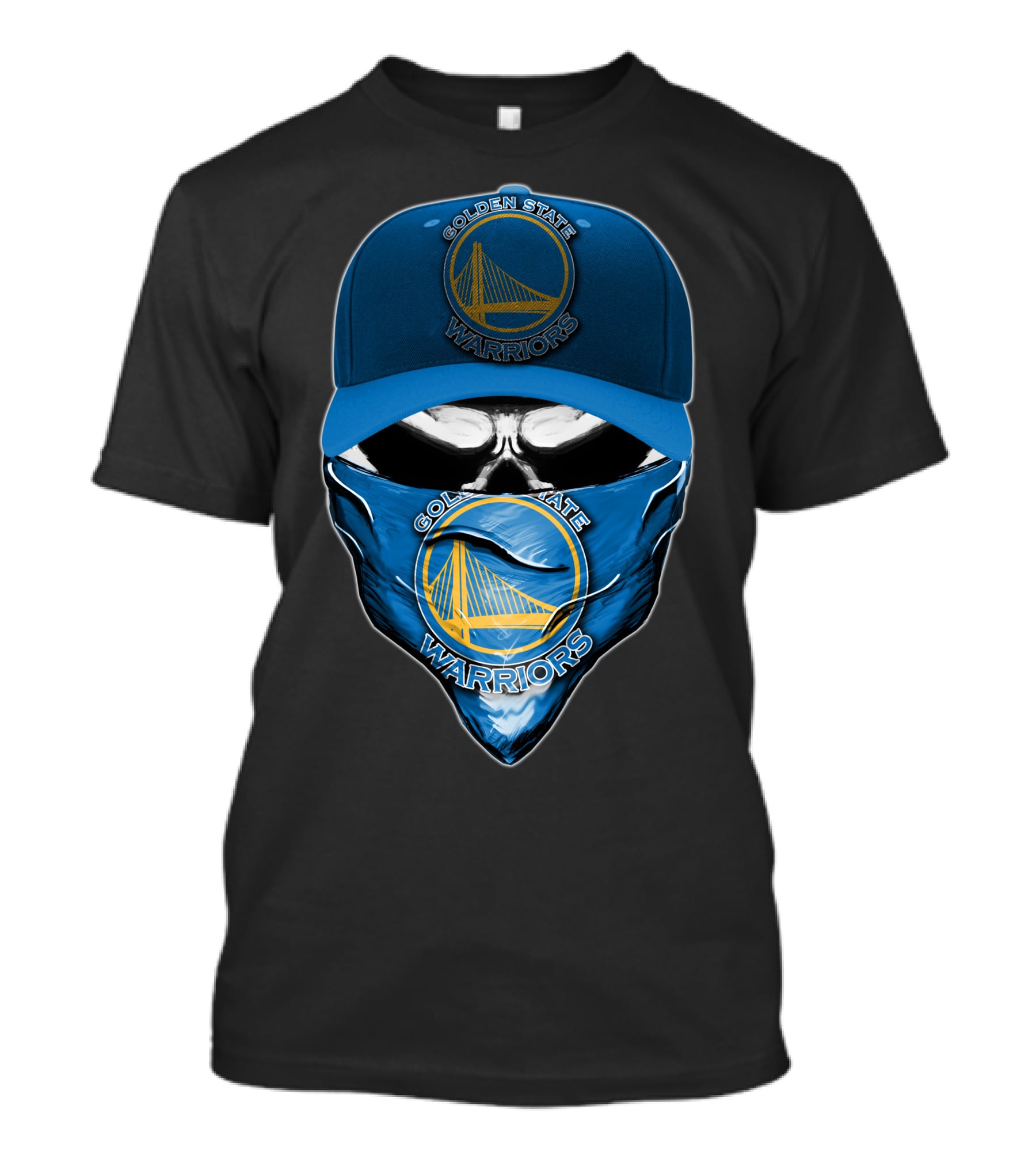 Golden State Warriors Skull Cap And Bandana T-Shirt