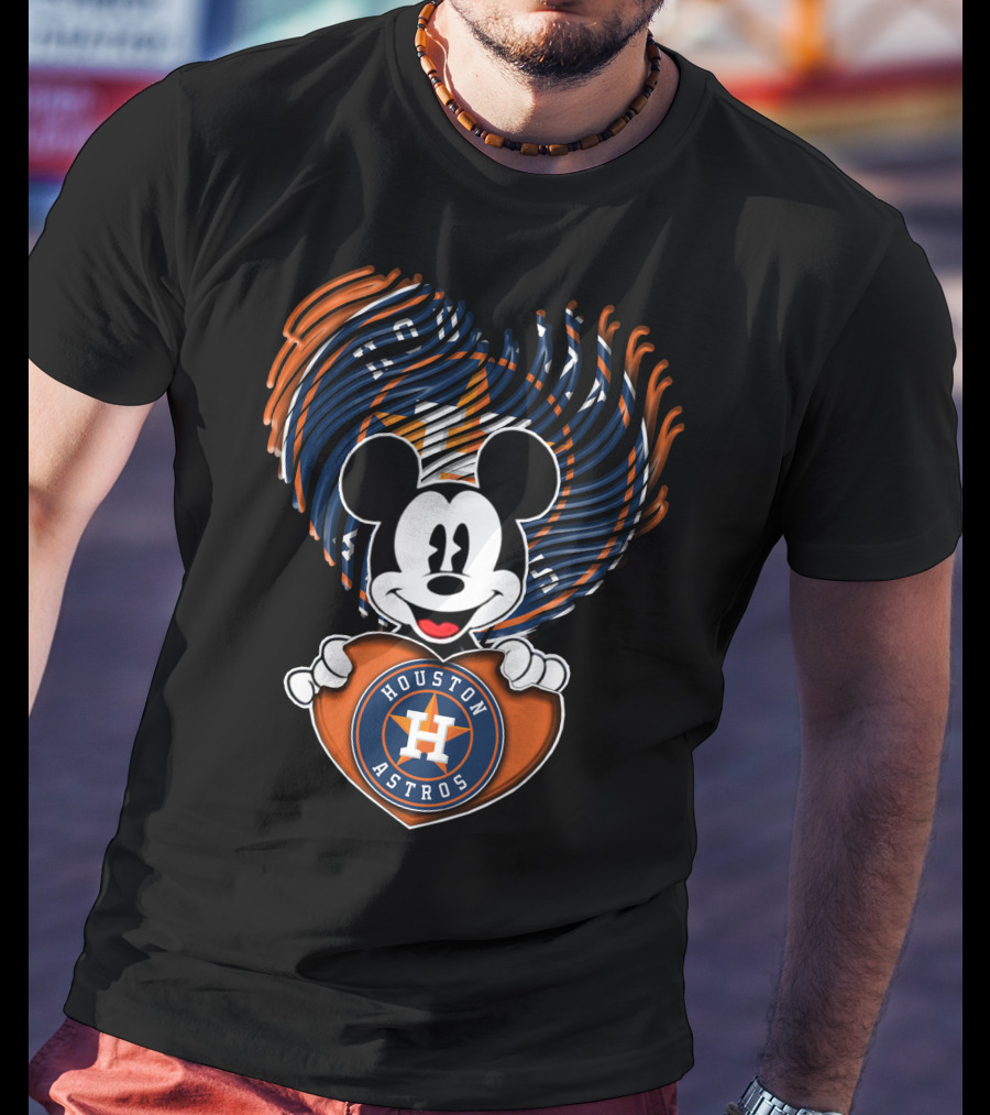 Mickey Mouse Heart Houston Astros T-Shirt