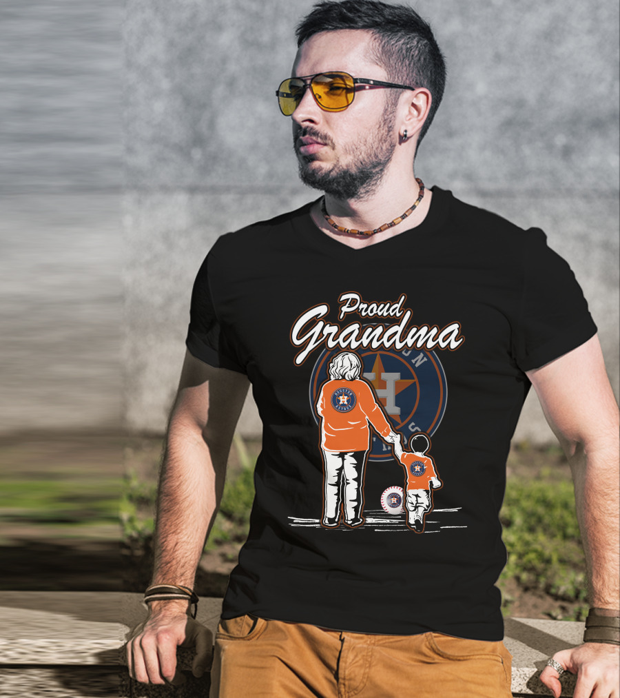 Proud Grandma Houston Astros Family Baseball Fan T-Shirt