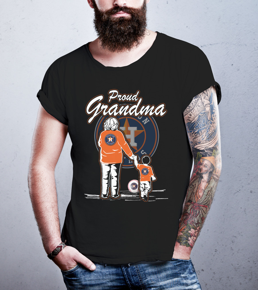Proud Grandma Houston Astros Family Baseball Fan T-Shirt