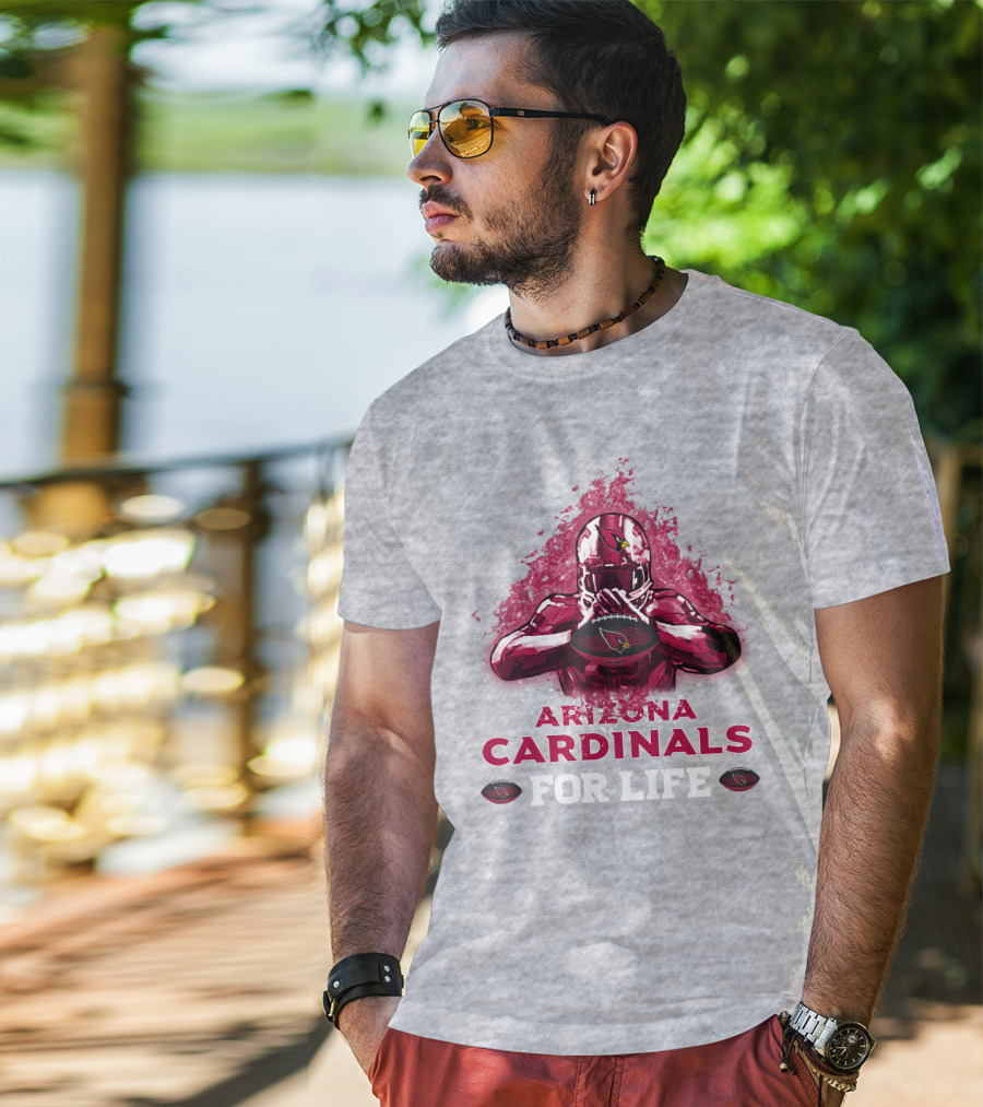Arizona Cardinals For Life Football Helmet Emblem T-Shirt