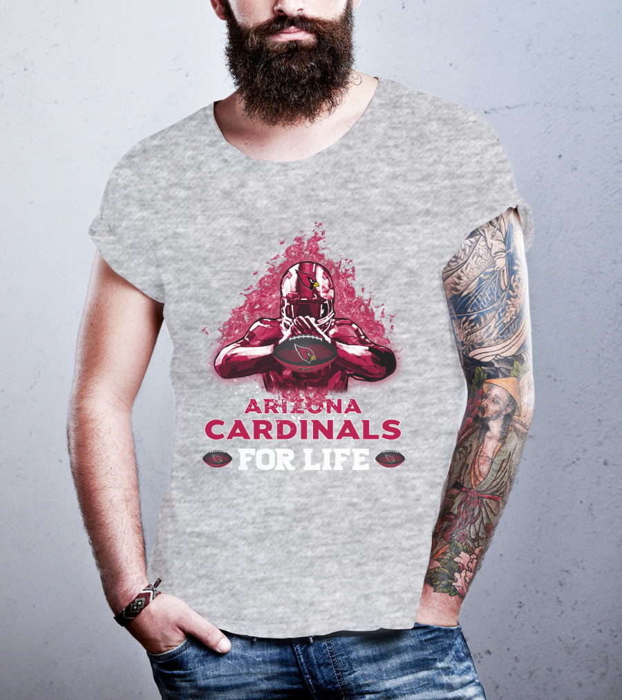 Arizona Cardinals For Life Football Helmet Emblem T-Shirt