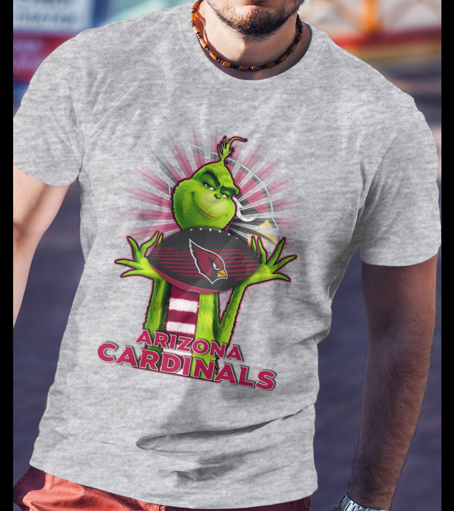 Grinch Holding Arizona Cardinals Football T-Shirt