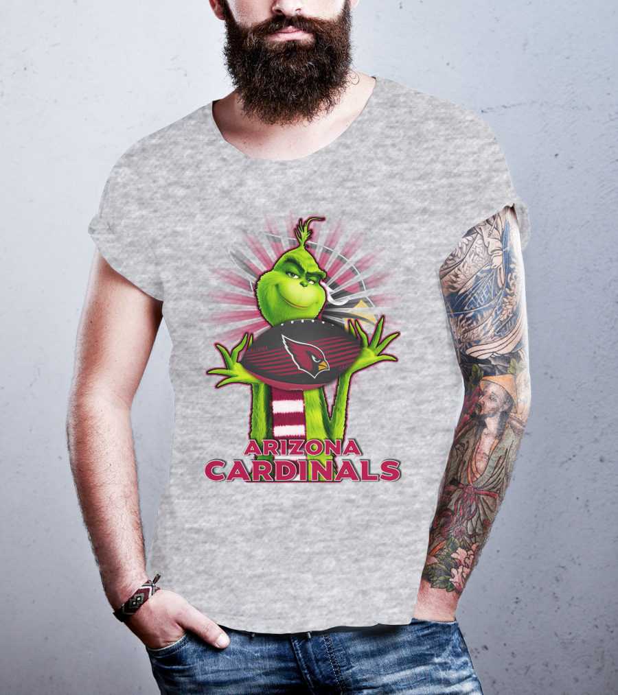 Grinch Holding Arizona Cardinals Football T-Shirt