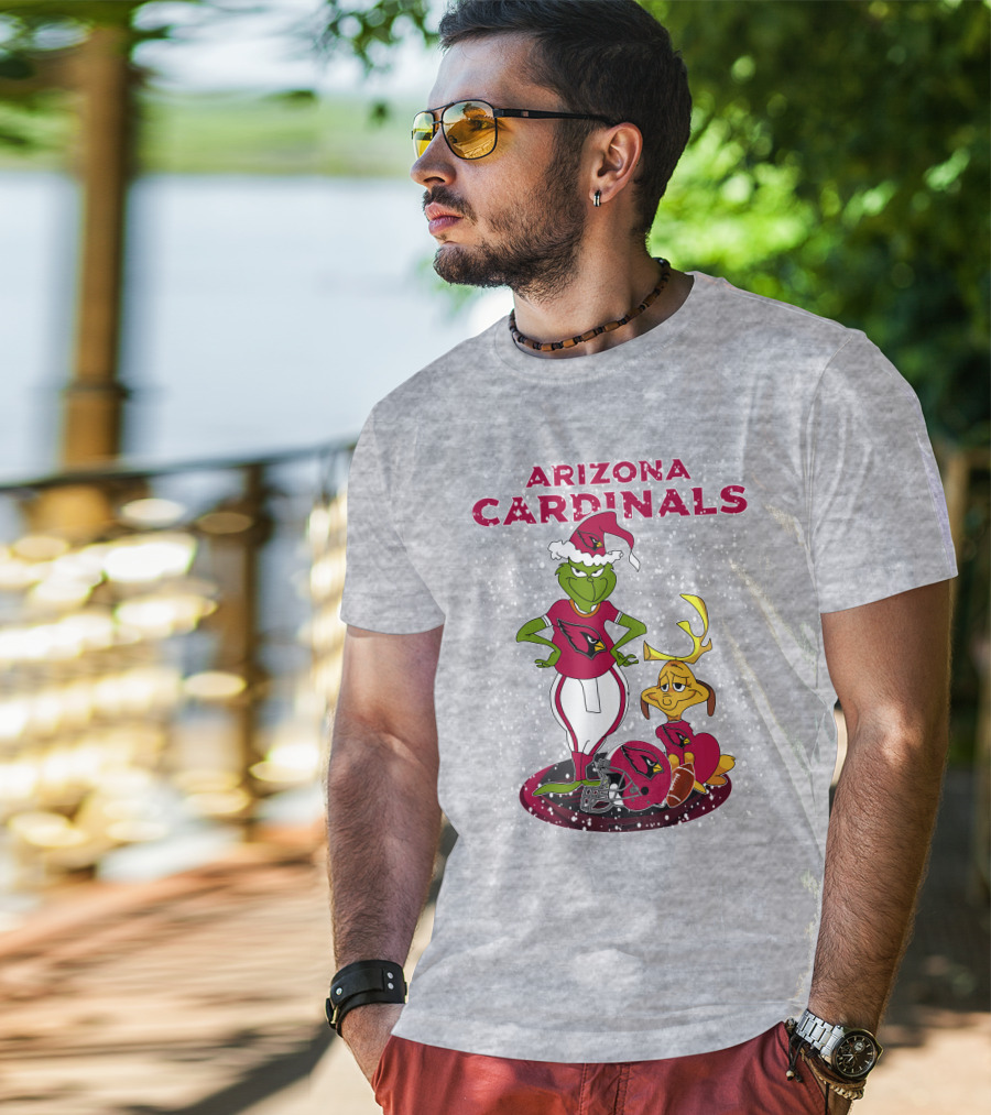 Arizona Cardinals Grinch Christmas Football Fun T-Shirt