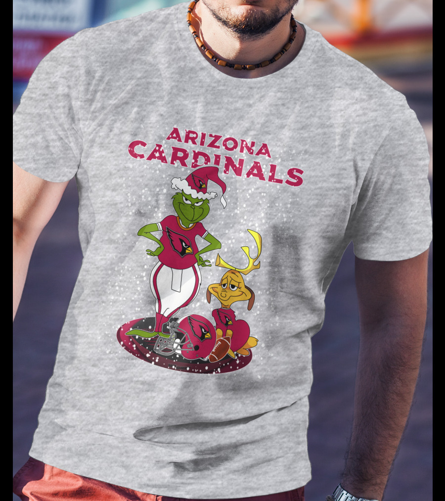 Arizona Cardinals Grinch Christmas Football Fun T-Shirt