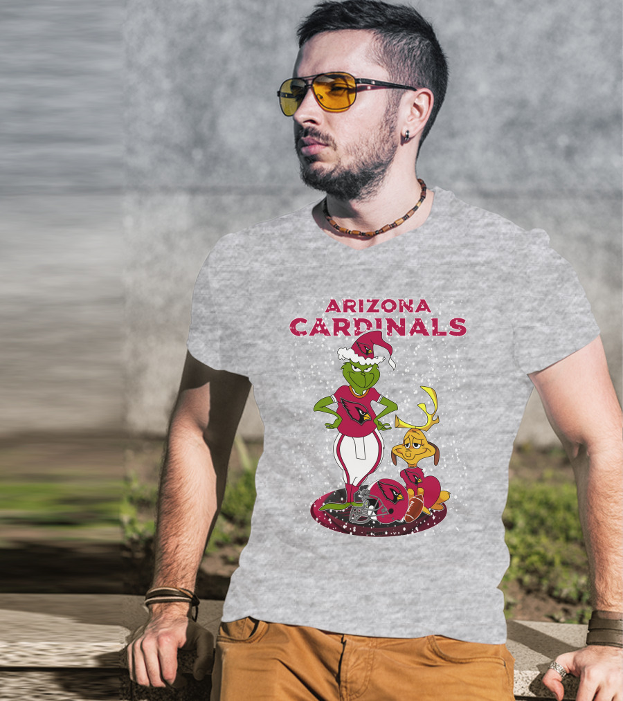 Arizona Cardinals Grinch Christmas Football Fun T-Shirt