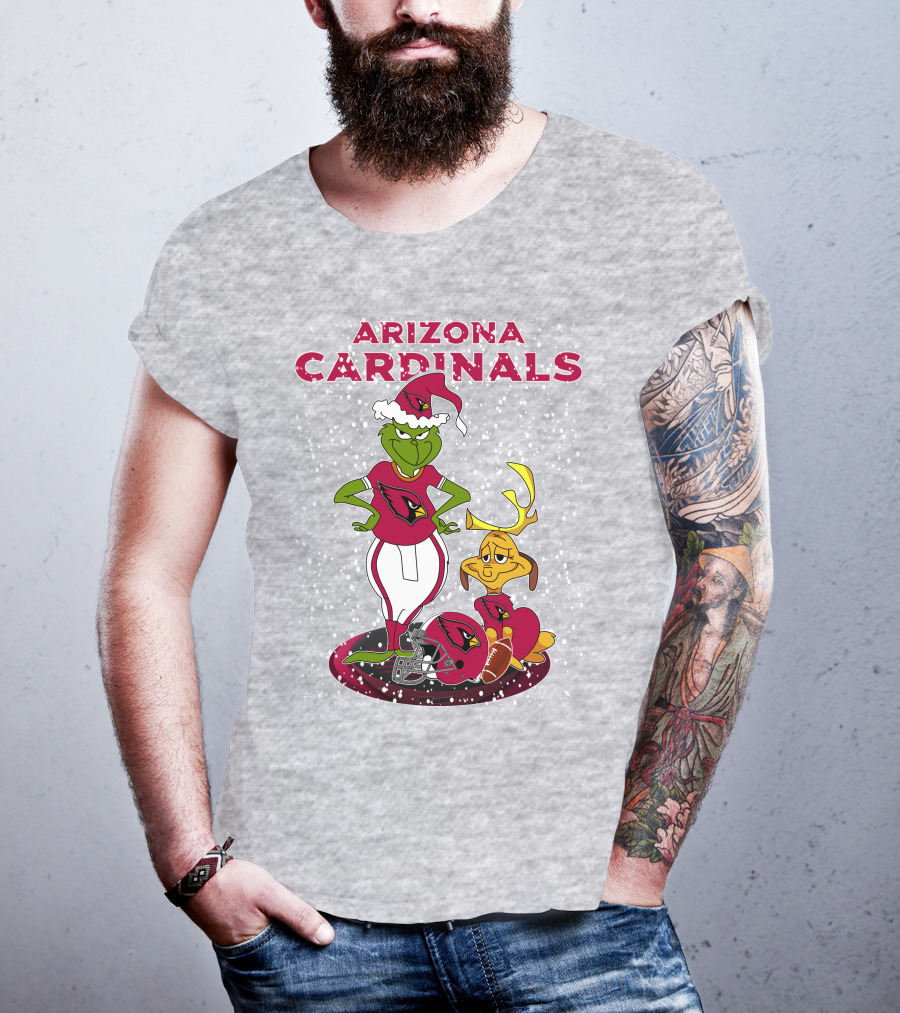 Arizona Cardinals Grinch Christmas Football Fun T-Shirt