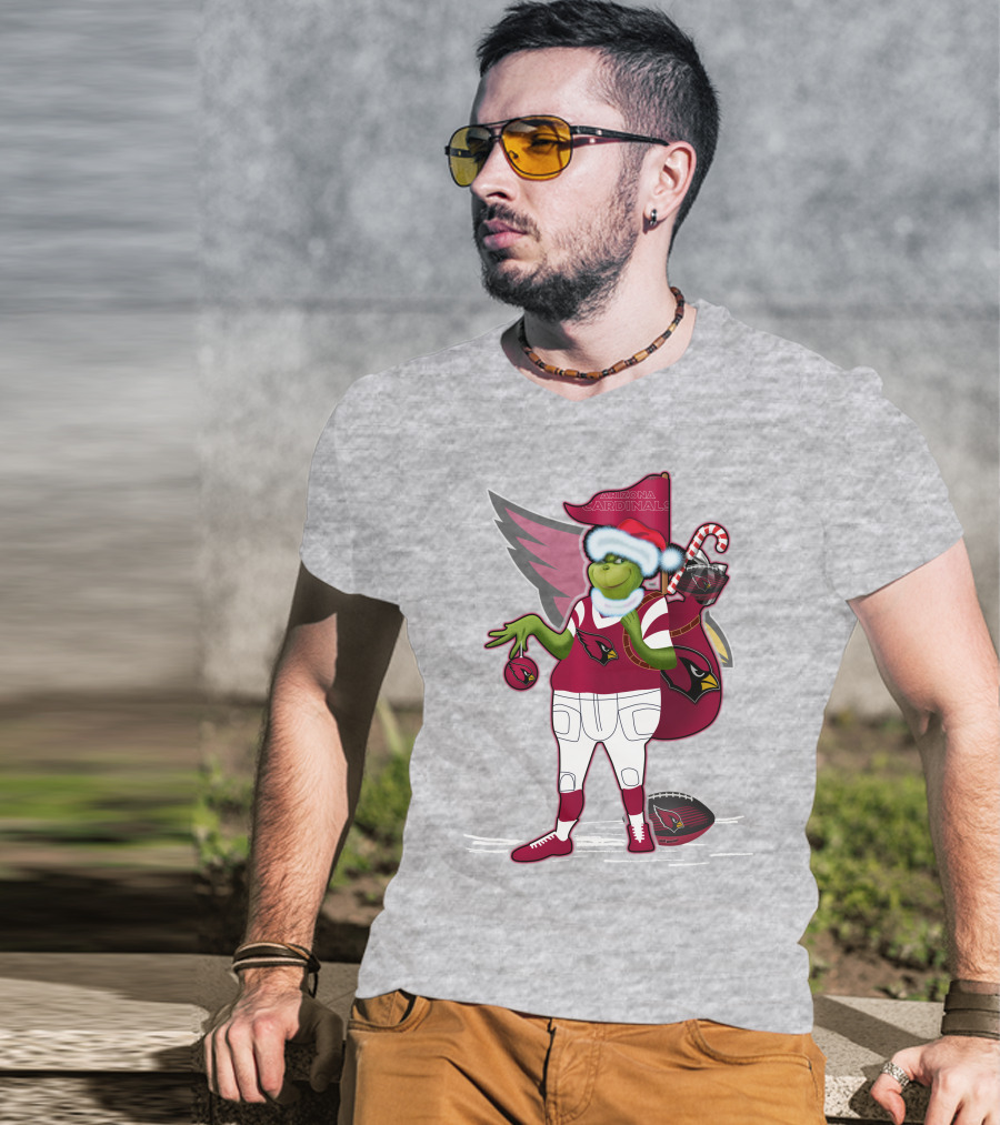 Grinchxmas Arizona Cardinals Christmas Football Fan Holiday Spirit T-Shirt