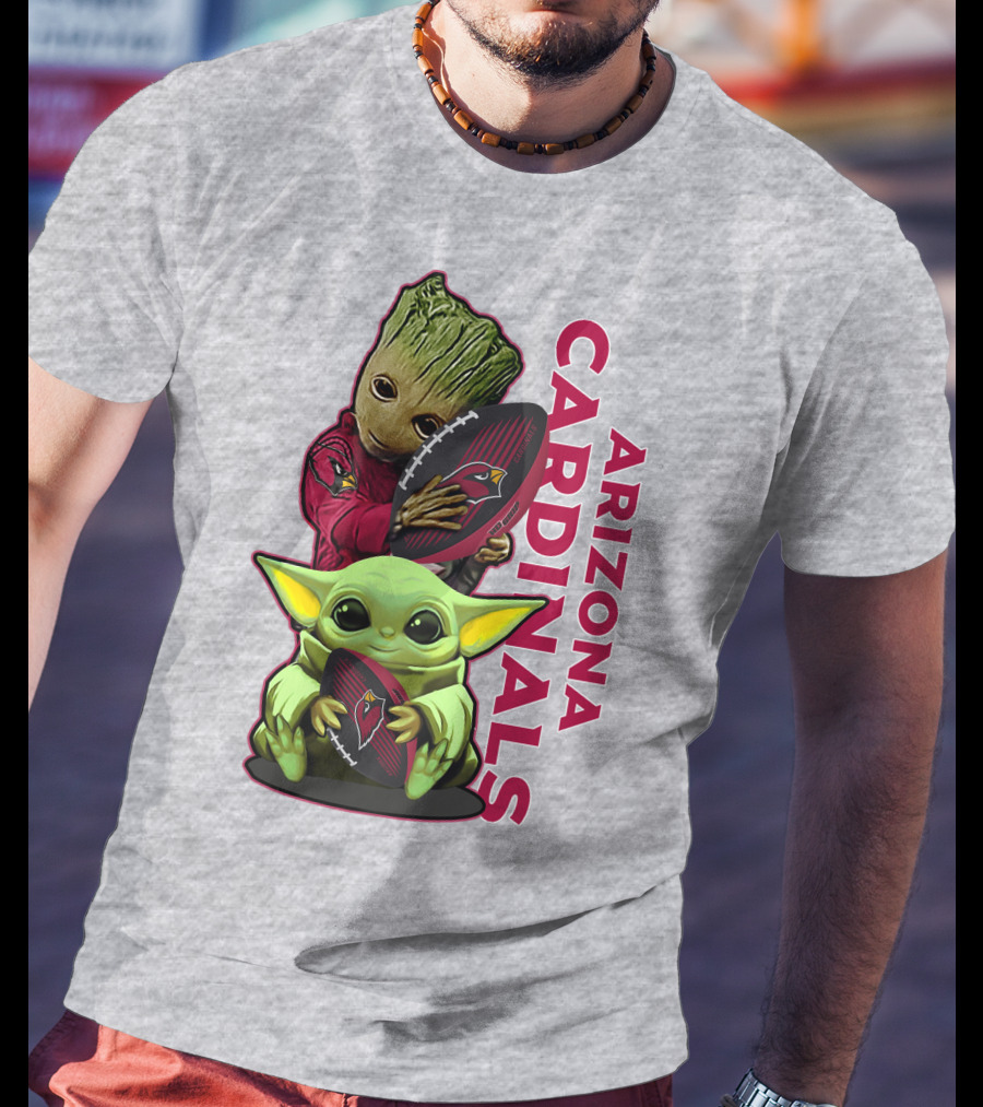 Grzd Arizona Cardinals Groot Baby Yoda Football T-Shirt