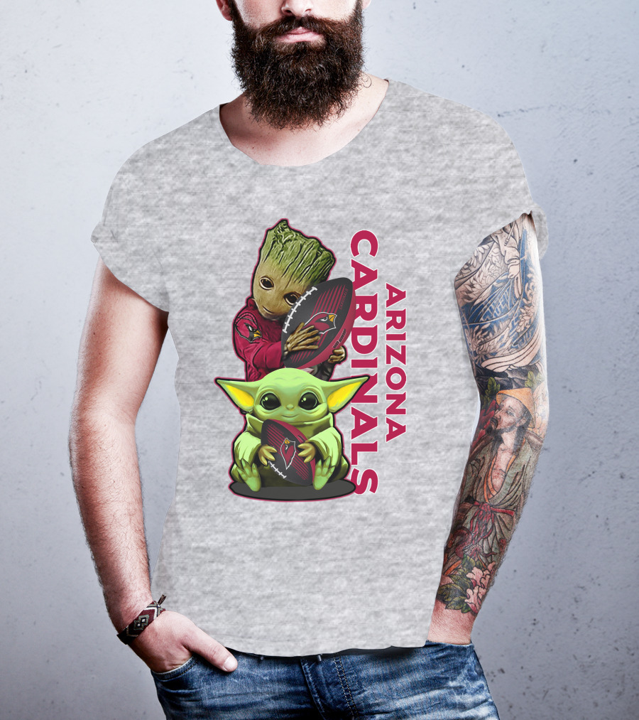 Grzd Arizona Cardinals Groot Baby Yoda Football T-Shirt