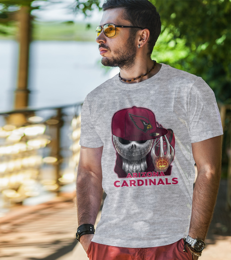 Arizona Cardinals Jackskull Pumpkin Helmet T-Shirt