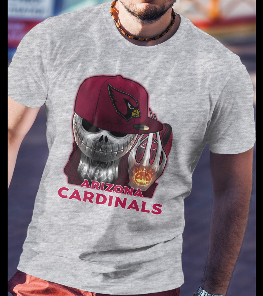 Arizona Cardinals Jackskull Pumpkin Helmet T-Shirt