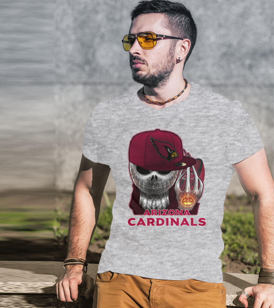 Arizona Cardinals Jackskull Pumpkin Helmet T-Shirt