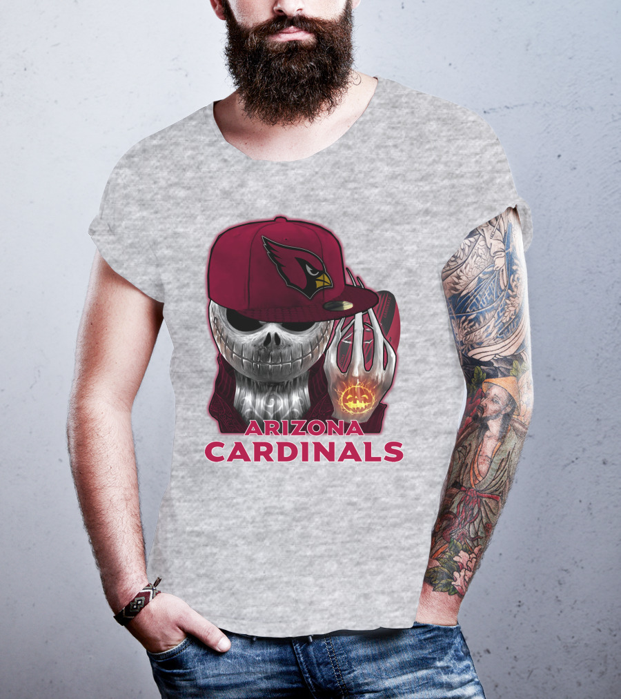 Arizona Cardinals Jackskull Pumpkin Helmet T-Shirt