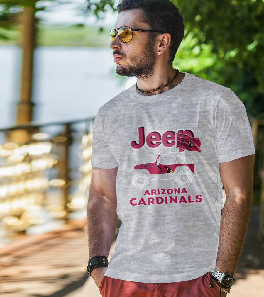 Jeep Arizona Cardinals Off-Road Adventure With Flag T-Shirt