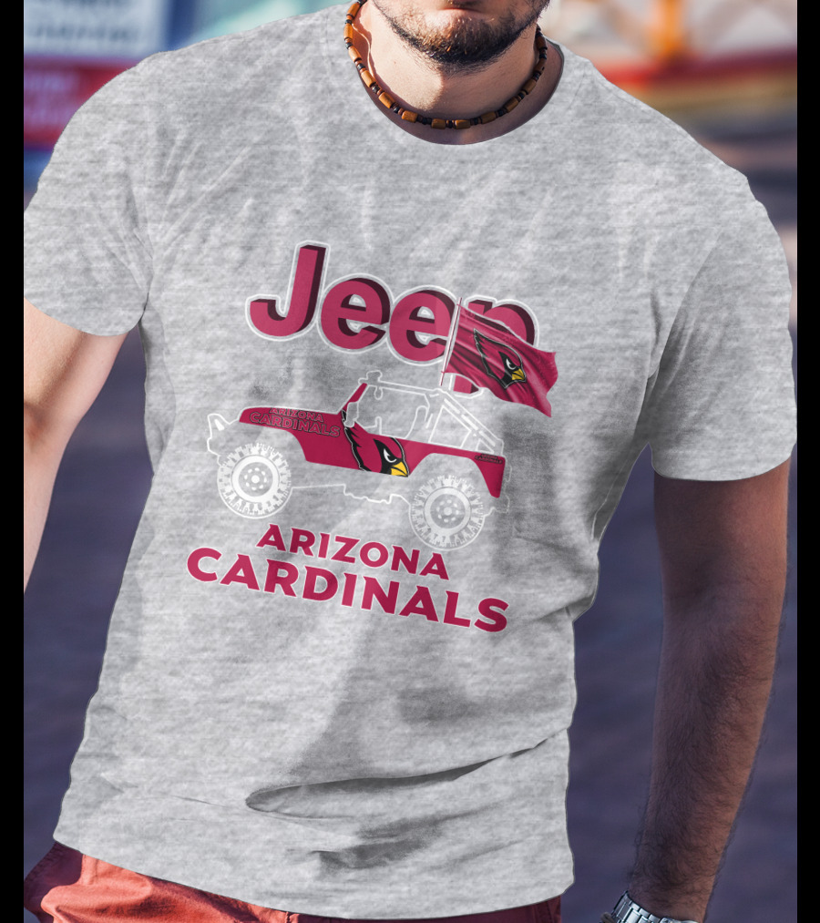 Jeep Arizona Cardinals Off-Road Adventure With Flag T-Shirt