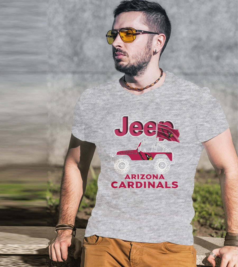 Jeep Arizona Cardinals Off-Road Adventure With Flag T-Shirt