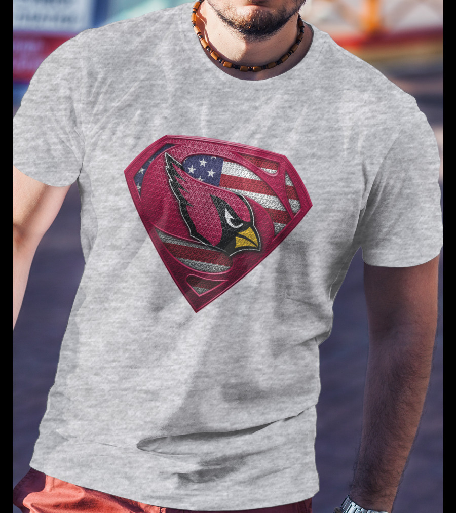 Spm Arizona Cardinals Superman American Flag T-Shirt