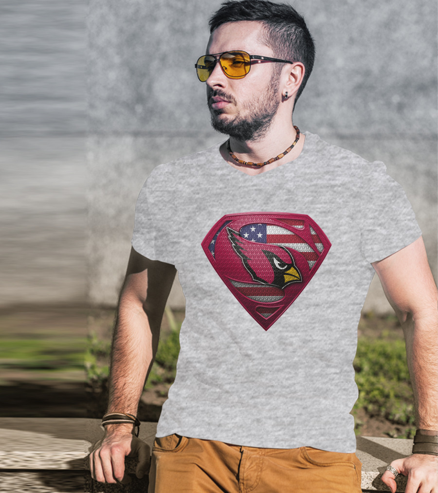 Spm Arizona Cardinals Superman American Flag T-Shirt