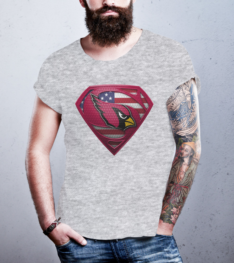 Spm Arizona Cardinals Superman American Flag T-Shirt
