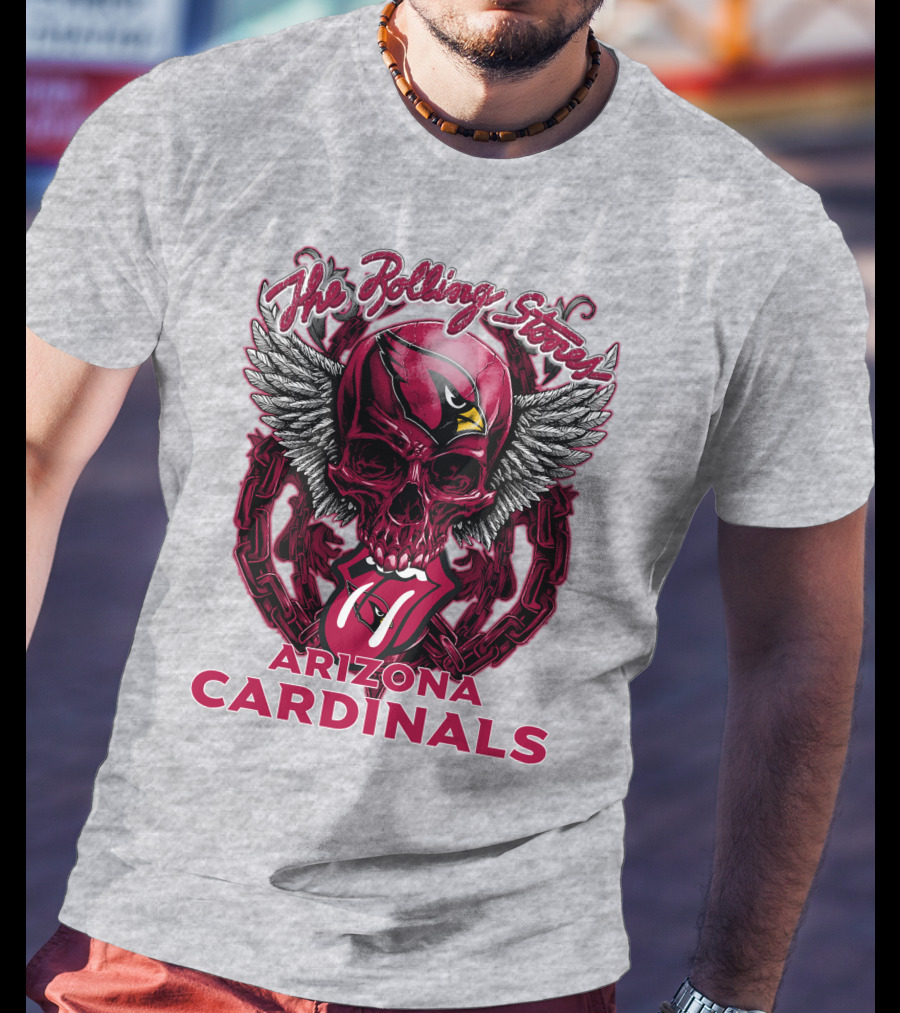 The Rolling Stones Arizona Cardinals Skull Wings T-Shirt