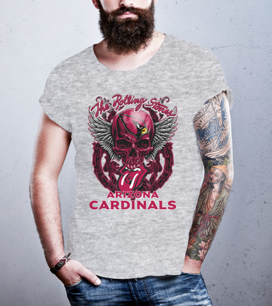The Rolling Stones Arizona Cardinals Skull Wings T-Shirt
