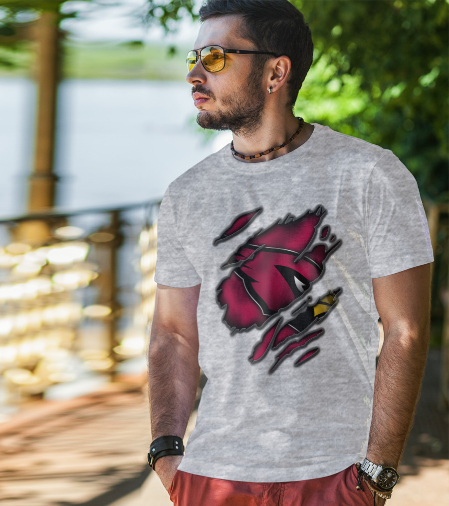 Torn Arizona Cardinals Logo Ripped T-Shirt