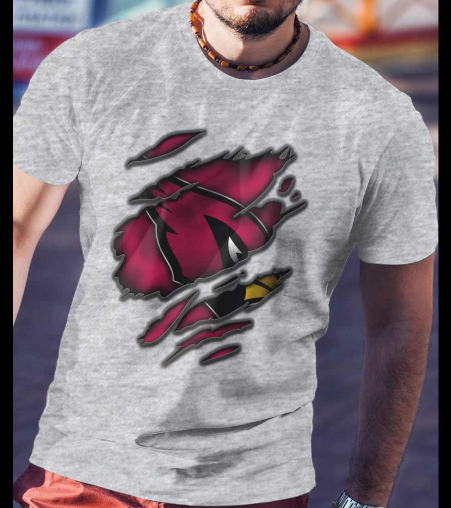 Torn Arizona Cardinals Logo Ripped T-Shirt