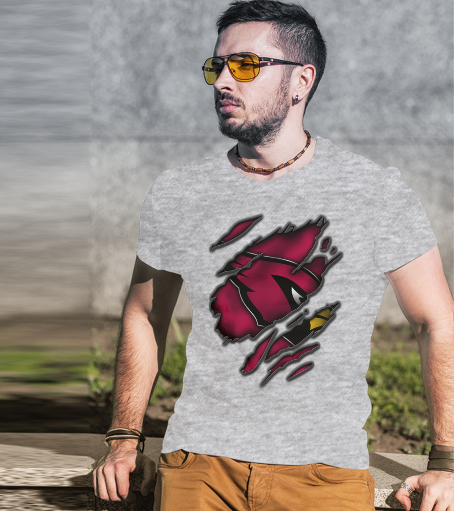 Torn Arizona Cardinals Logo Ripped T-Shirt