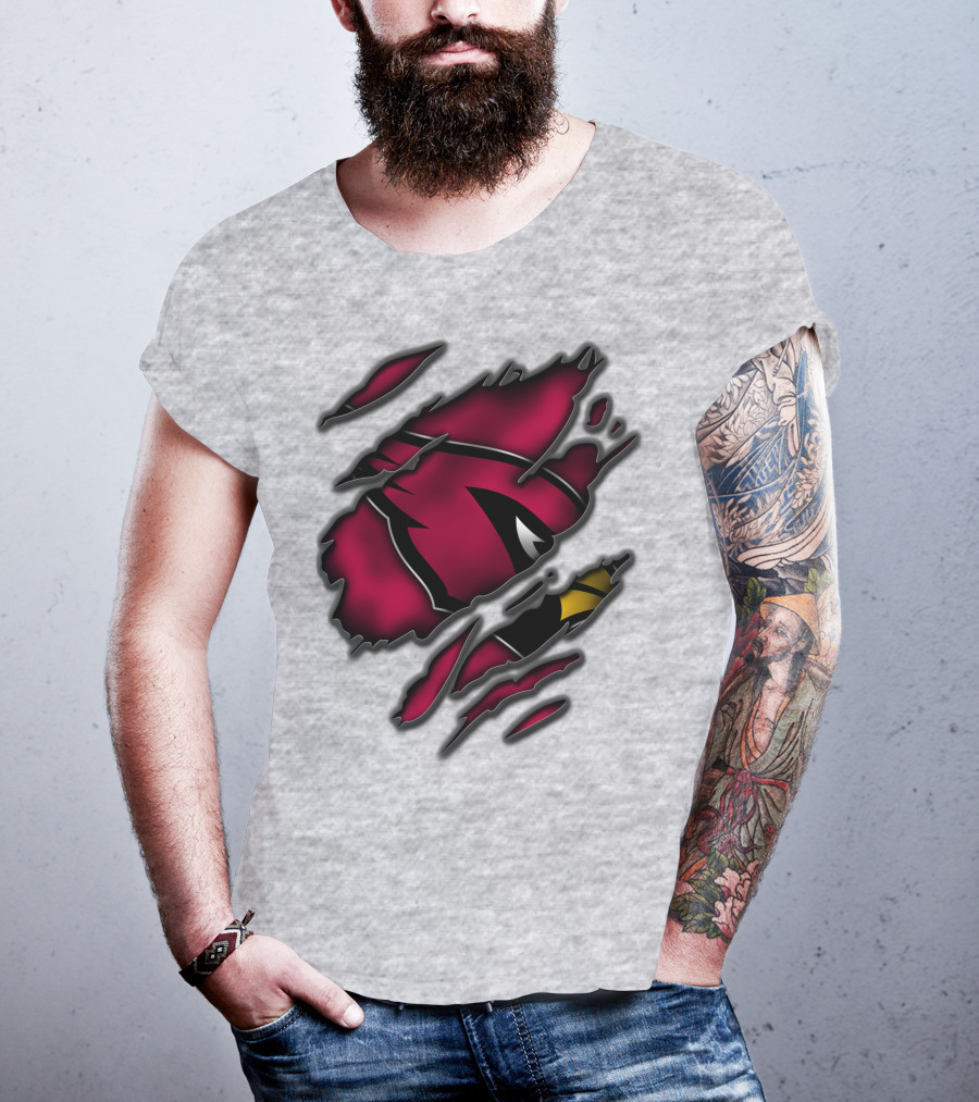 Torn Arizona Cardinals Logo Ripped T-Shirt