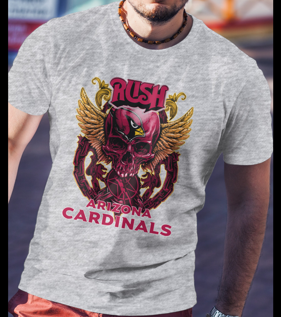 Rush Arizona Cardinals Skull Wings T-Shirt