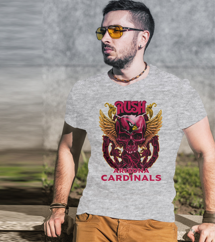 Rush Arizona Cardinals Skull Wings T-Shirt