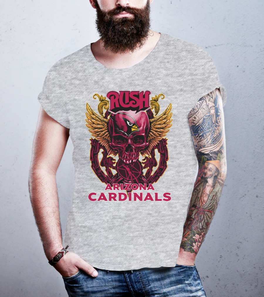 Rush Arizona Cardinals Skull Wings T-Shirt