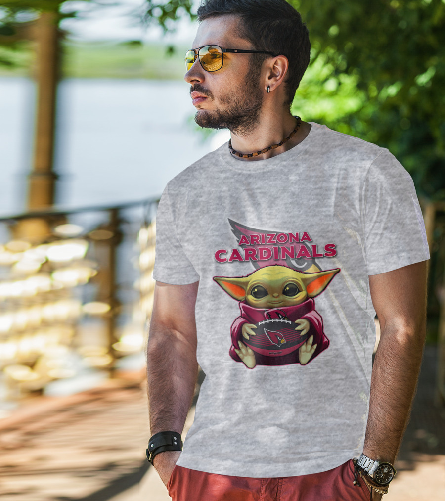 Arizona Cardinals Baby Yoda Football T-Shirt