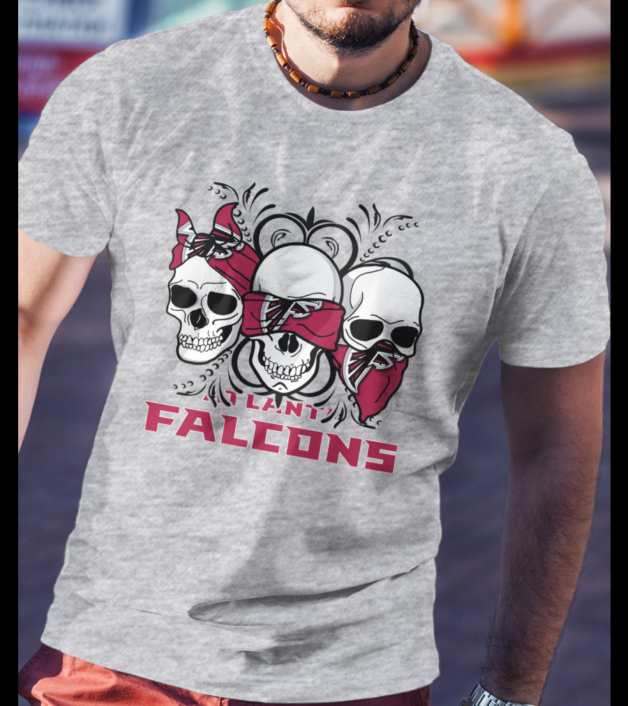 3 Skull Atlanta Falcons Bandana T-Shirt