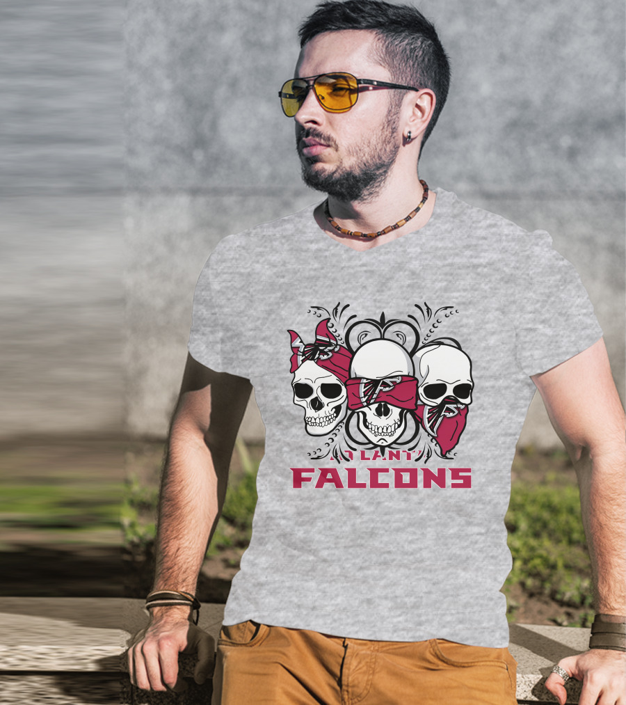 3 Skull Atlanta Falcons Bandana T-Shirt