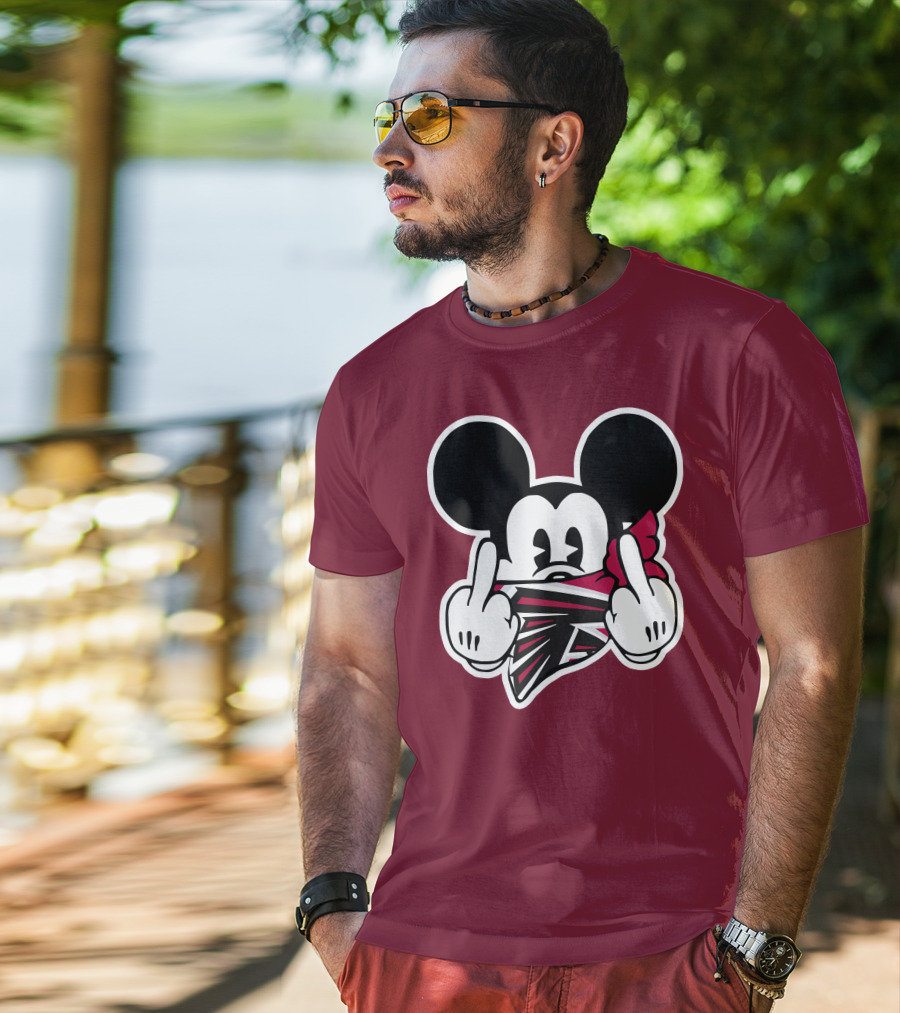 Atlanta Falcons Mickey Mouse Bandana Gesture T-Shirt