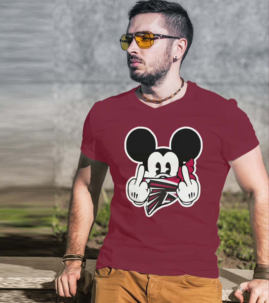 Atlanta Falcons Mickey Mouse Bandana Gesture T-Shirt