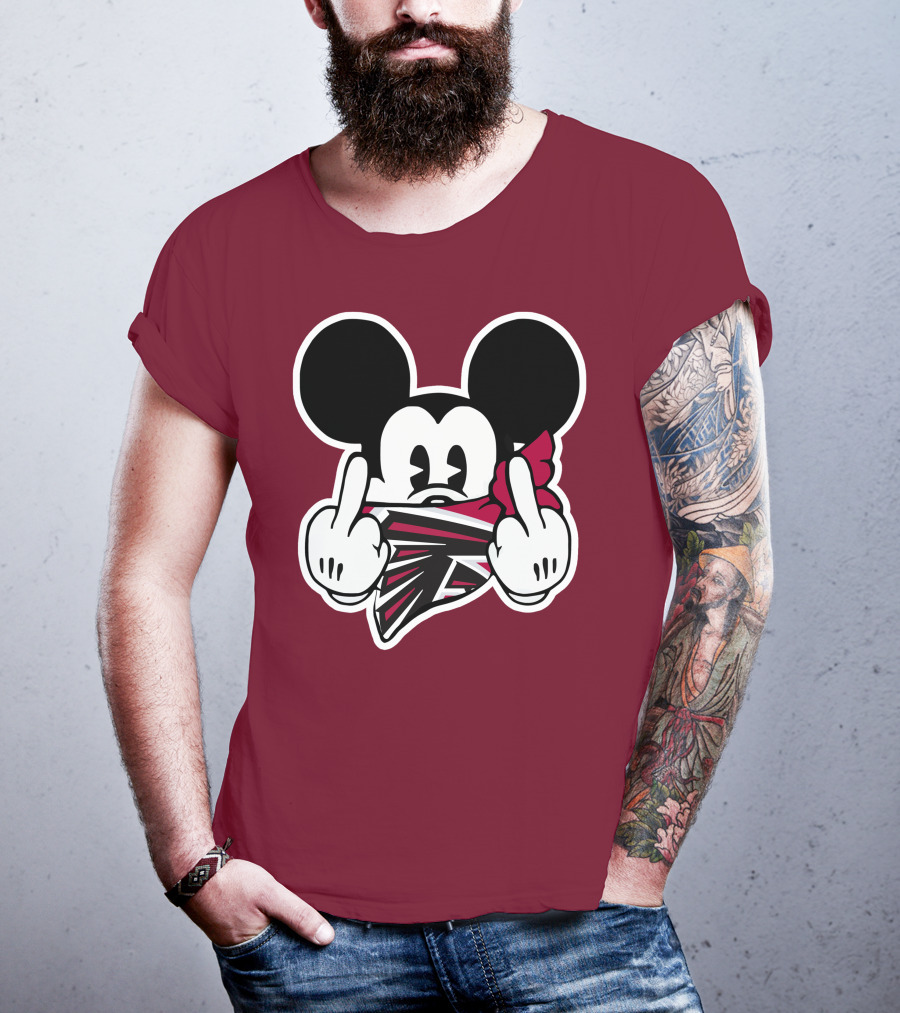 Atlanta Falcons Mickey Mouse Bandana Gesture T-Shirt