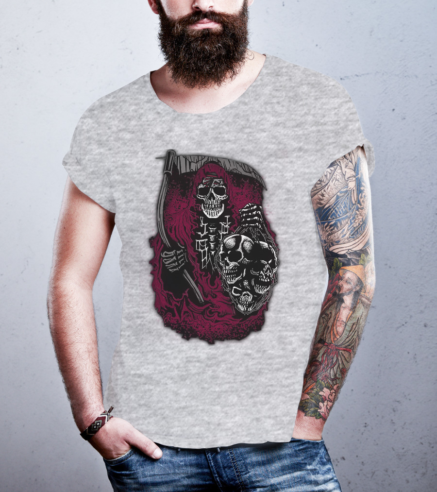 Atlanta Falcons 03 Grim Reaper Skull T-Shirt